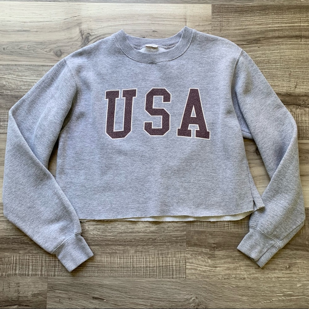 USA Hand Cropped Sweater